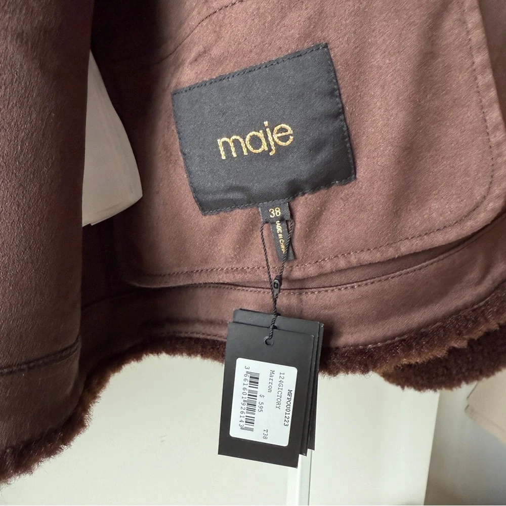 NWT) Maje Short faux fur coat ㅣ size 38 - Picture 5 of 13